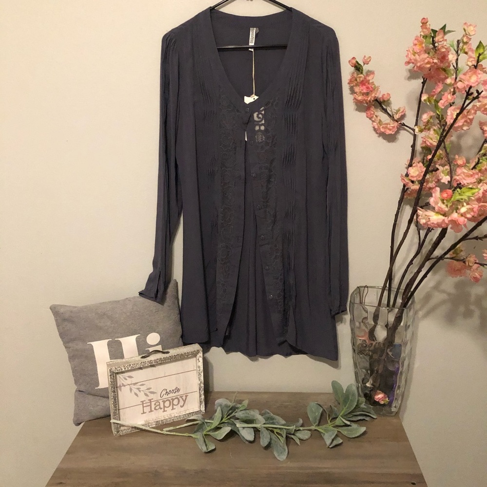 Gray long blouse